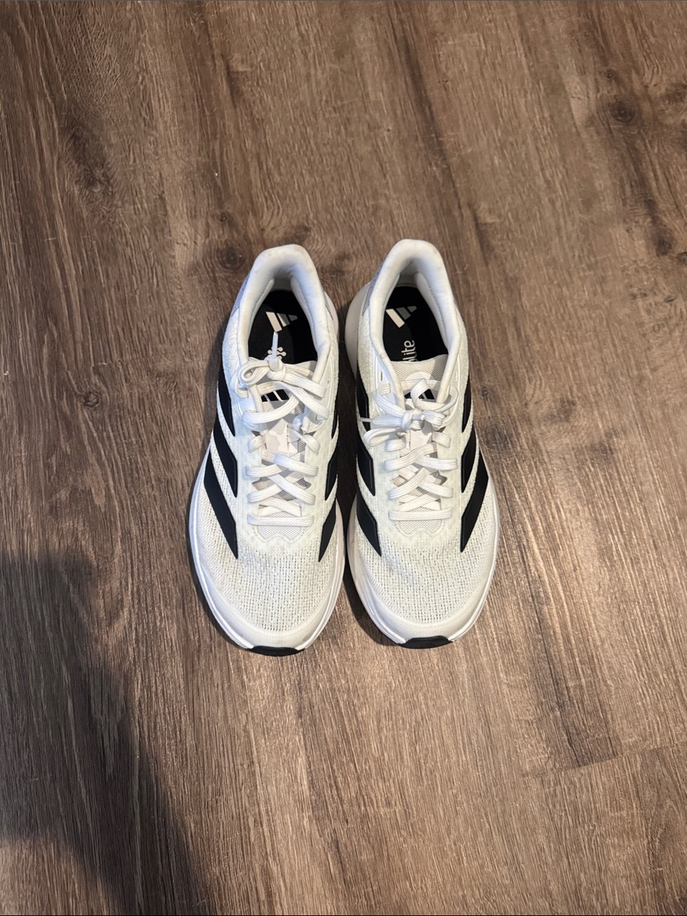 adidas White and Black Performance Running Shoes